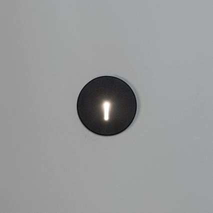 LED осветително тяло за стълбище MAGNIK LED/1,7W/230V 2700/3300/3900/4600/5700K черно кръгло