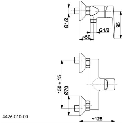 KFA Armatura 4426-010-00 - Кранче за душ AGAT лъскав хром
