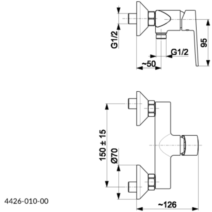 KFA Armatura 4426-010-00 - Кранче за душ AGAT лъскав хром