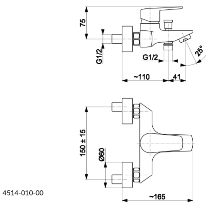 KFA Armatura 4514-010-00 - Кранче за баня GERMAN лъскав хром