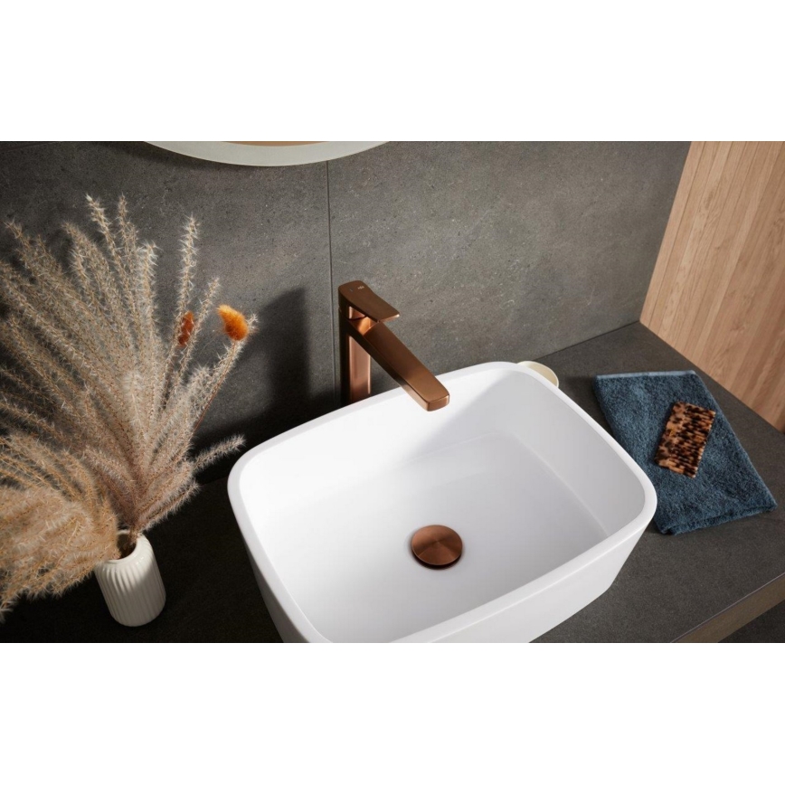 KFA Armatura 4522-815-34 - смесител за мивка + поп-ъп клапан MALAGA 15,9 см розово злато