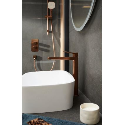 KFA Armatura 4522-815-34 - смесител за мивка + поп-ъп клапан MALAGA 15,9 см розово злато