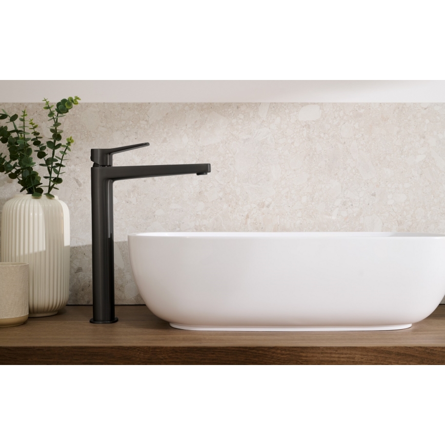 KFA Armatura 4522-815-81 - Смесител за мивка + изпразнител MALAGA 15,9 см черен