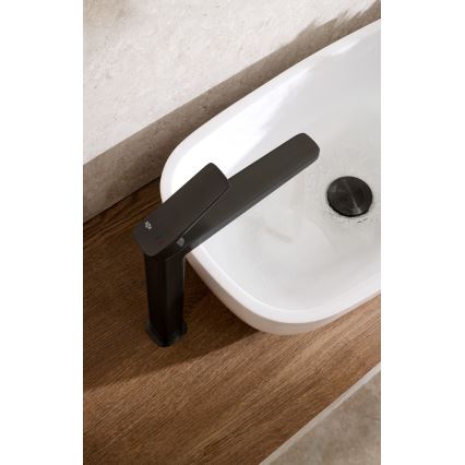 KFA Armatura 4522-825-81 - Смесител за умивалник + изпразнител MALAGA 17 cm черен
