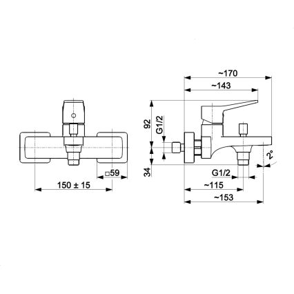 KFA Armatura 4524-010-61 - Смесител за вана MALAGA, металически сив