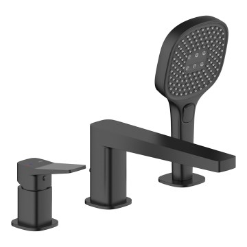 KFA Armatura 4525-210-81 - Смесител за вана, 3 отвора MALAGA, черен