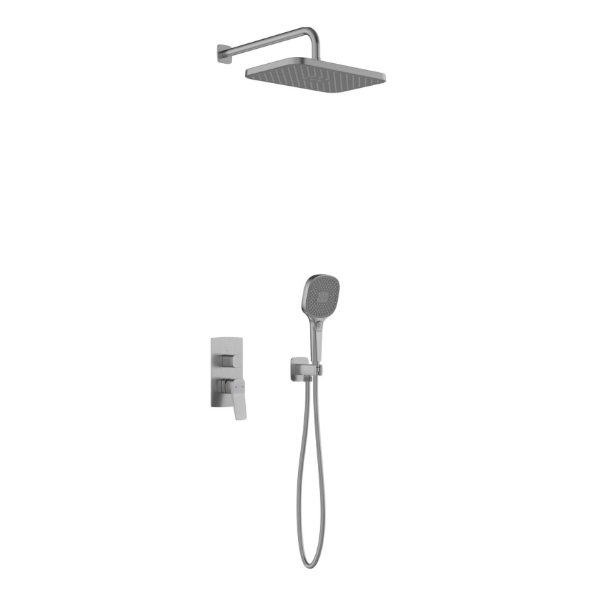 KFA Armatura 4529-501-61 - Комплект за душ с вграден смесител MALAGA металически сив