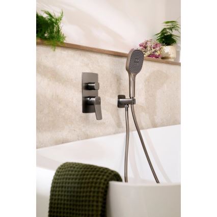 KFA Armatura 4529-501-61 - Комплект за душ с вграден смесител MALAGA металически сив