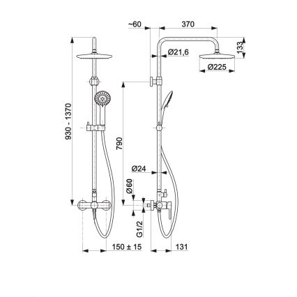 KFA Armatura 5036-910-81 - Душ комплект с кранче MOZA месинг/матов черен