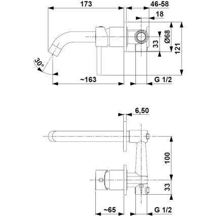 KFA Armatura 5039-810-31 - Смесител за мивка за скрит монтаж MOZA шлайфан златист