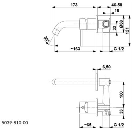 KFA Armatura 5039-810-81 - Смесител за мивка за скрит монтаж MOZA матов черен