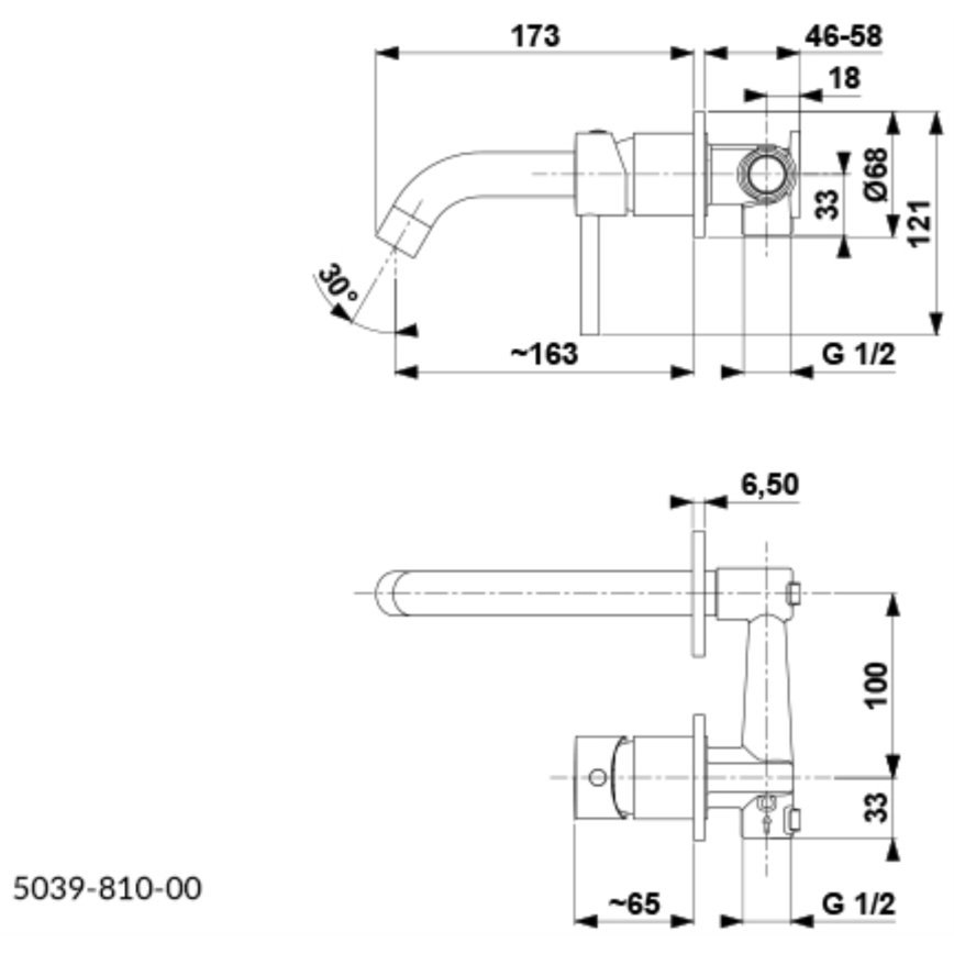 KFA Armatura 5039-810-81 - Смесител за мивка за скрит монтаж MOZA матов черен