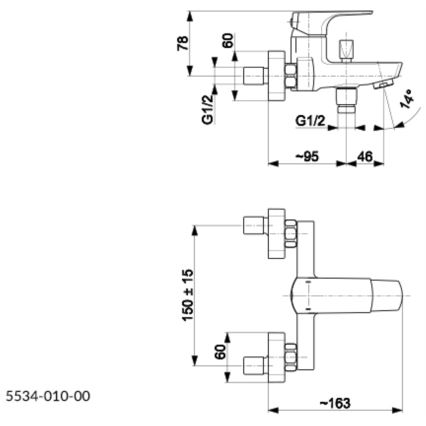 KFA Armatura 5534-010-81 - Кранче за баня MOKAIT матов черен