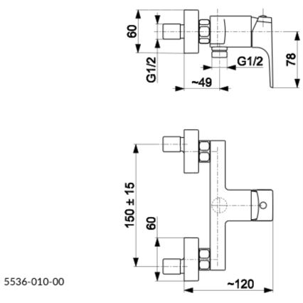 KFA Armatura 5536-010-81 - Кранче за душ MOKAIT матов черен