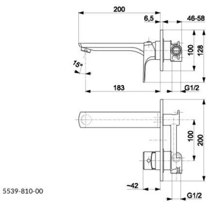 KFA Armatura 5539-810-00 - Смесител за мивка за скрит монтаж MOKAIT лъскав хром