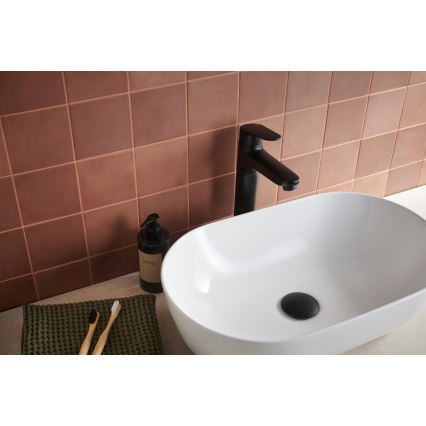 KFA Armatura 5552-712-81 - Смесител за мивка с изпускател и преливник OTAVA 30,2 см матово черен