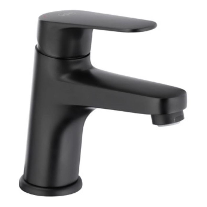 KFA Armatura 5552-815-81 - Смесител за мивка с изпускател и преливник OTAVA 15 см матово черен