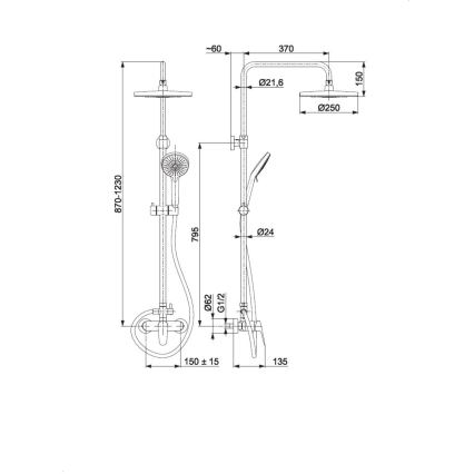 KFA Armatura 5556-910-81 - Душ комплект с кранче OTAVA месинг/матов черен