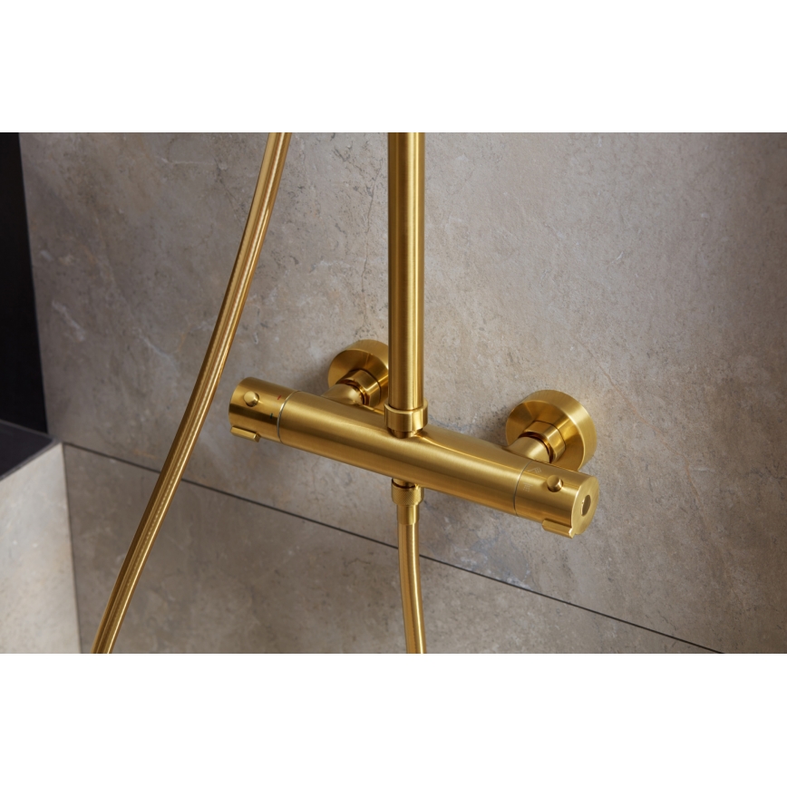 KFA Armatura 5736-920-31 - Душ комплект с термостатен смесител MOZA, матово злато