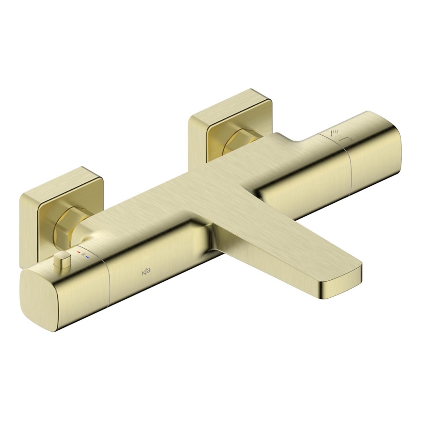 KFA Armatura 5754-010-31 - Термостатичен смесител за вана MALAGA с четкано златно покритие
