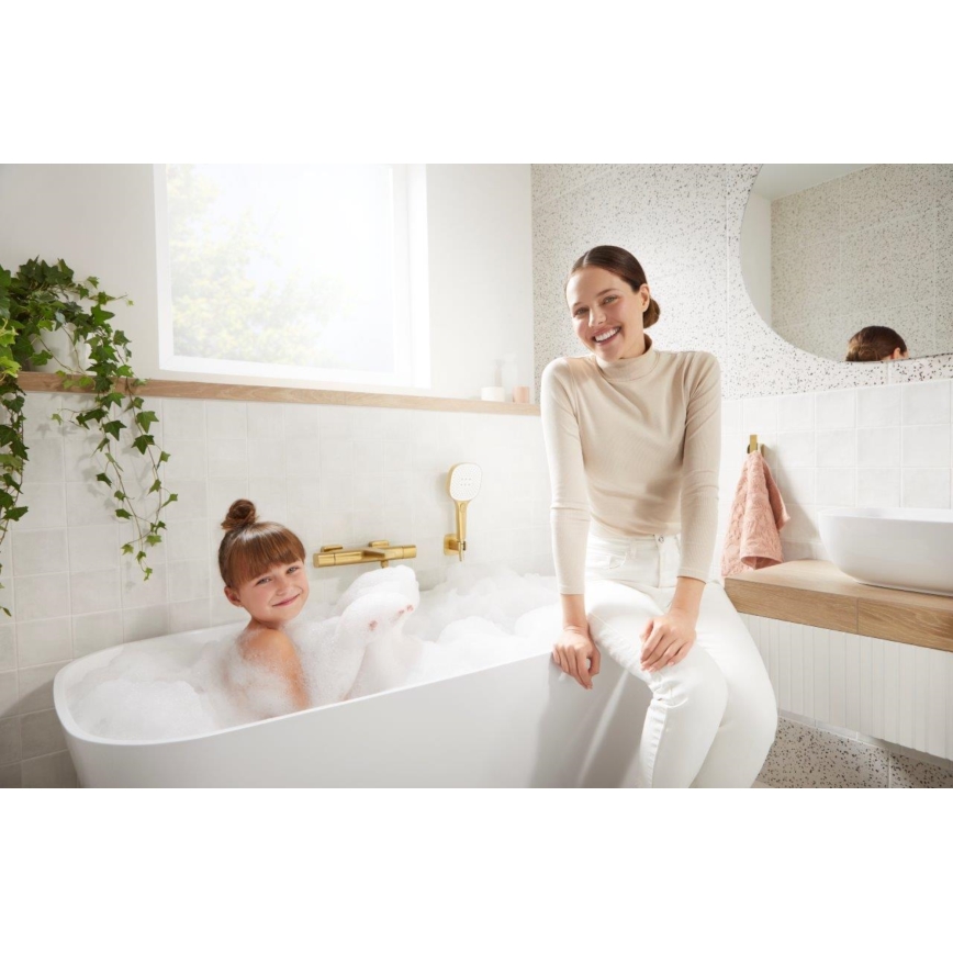 KFA Armatura 5754-010-31 - Термостатичен смесител за вана MALAGA с четкано златно покритие