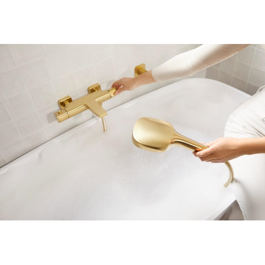 KFA Armatura 5754-010-31 - Термостатичен смесител за вана MALAGA с четкано златно покритие