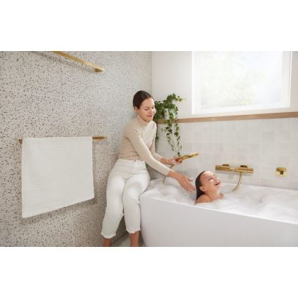 KFA Armatura 5754-010-31 - Термостатичен смесител за вана MALAGA с четкано златно покритие