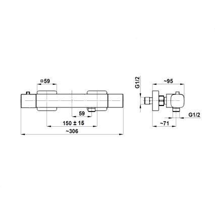 KFA Armatura 5756-010-34 - Термостатен смесител за душ MALAGA розово злато