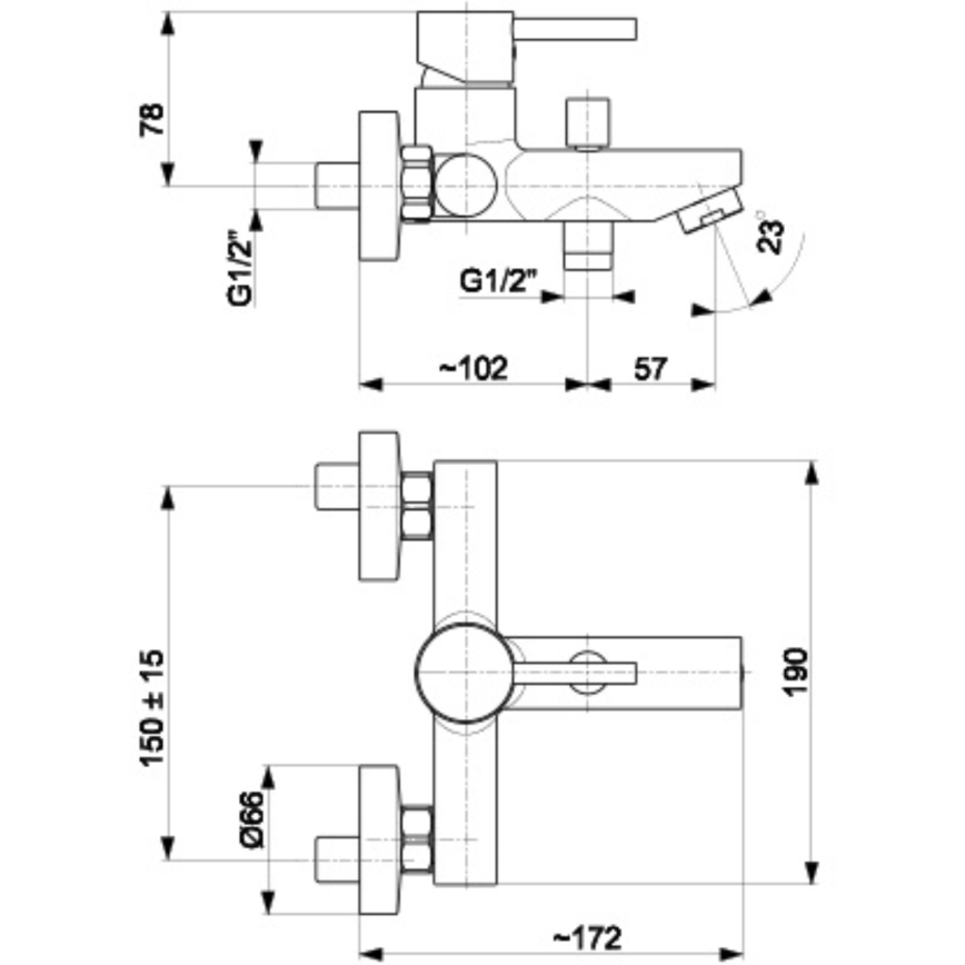 KFA Armatura 5824-010-81 - Вана смесител NEDA месинг/матово черно