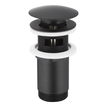 KFA Armatura 660-254-81 - Мивка сифон с преливник CLICK-CLACK Ø 6,6 см месинг/матов черен