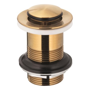 KFA Armatura 660-353-31 - Сифон за мивка без преливник CLICK-CLACK Ø 6,2 cm месинг/шлайфан златист