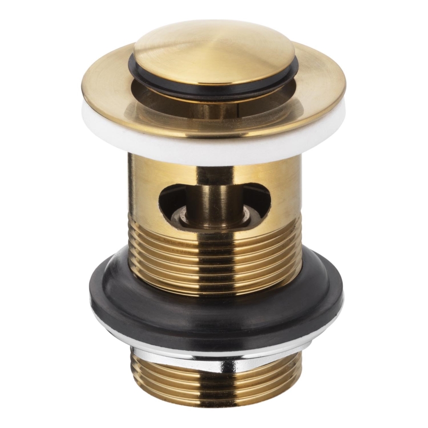 KFA Armatura 660-354-31 - Мивка сифон с преливник CLICK-CLACK Ø 6,2 cm месинг/шлайфан златист