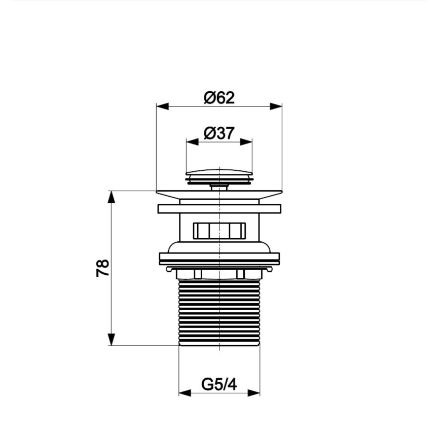 KFA Armatura 660-354-31 - Мивка сифон с преливник CLICK-CLACK Ø 6,2 cm месинг/шлайфан златист