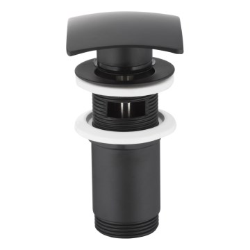 KFA Armatura 660-454-81 - Мивка сифон с преливник CLICK-CLACK 7x7 см месинг/матов черен