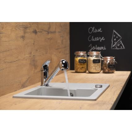 KFA Armatura 6613-110-00 - Кран за мивка с издърпваща се пръскачка INDIRA лъскав хром