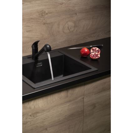 KFA Armatura 6613-110-81 - Кран за мивка с издърпваща се пръскачка INDIRA месинг/матов черен