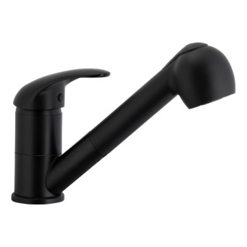 KFA Armatura 6613-110-81 - Кран за мивка с издърпваща се пръскачка INDIRA месинг/матов черен