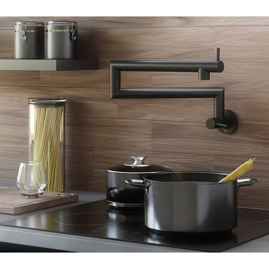 KFA Armatura 6623-030-81 - Кухненски смесител със сглобка DUERO POT FILLER неръждаем/матов черен
