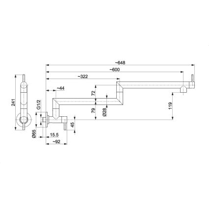 KFA Armatura 6623-030-81 - Кухненски смесител със сглобка DUERO POT FILLER неръждаем/матов черен