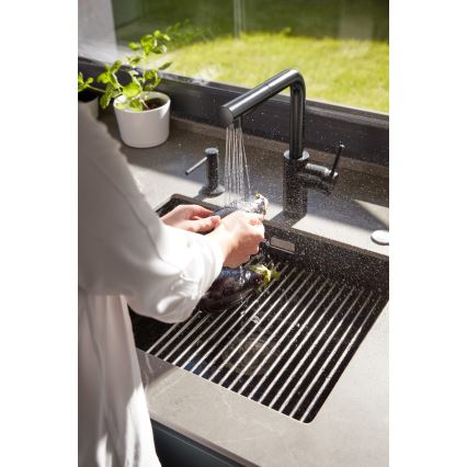 KFA Armatura 6623-110-81 - Кран за мивка с издърпваща се пръскачка DUERO BASIC неръждаем/матов черен