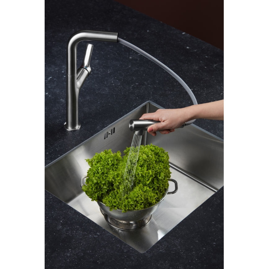 KFA Armatura 6623-220-22 - Кран за мивка с издърпваща се пръскачка DUERO DESIGN неръждаем