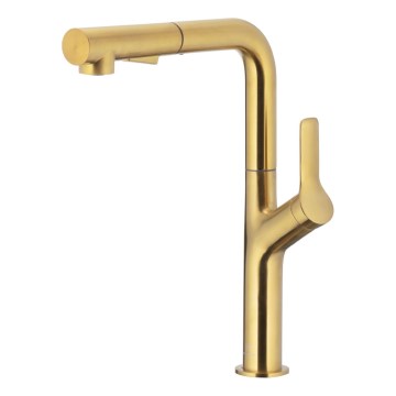 KFA Armatura 6623-220-31 - Кран за мивка с издърпваща се пръскачка DUERO DESIGN неръждаем/шлайфан златист