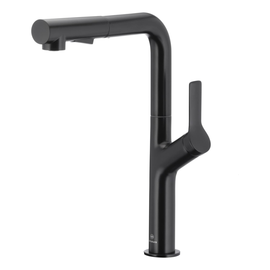 KFA Armatura 6623-220-81 - Кран за мивка с издърпваща се пръскачка DUERO DESIGN неръждаем/матов черен