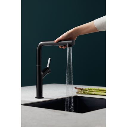 KFA Armatura 6623-220-81 - Кран за мивка с издърпваща се пръскачка DUERO DESIGN неръждаем/матов черен