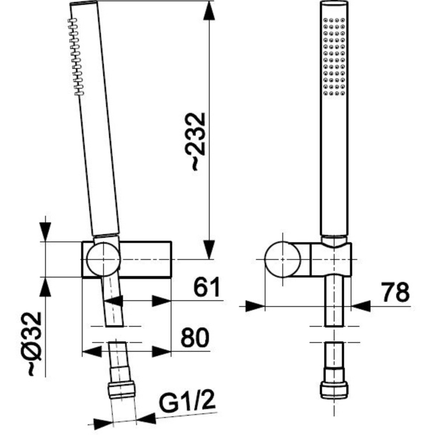 KFA Armatura 841-225-81 - Душ комплект MOZA неръждаем/матов черен