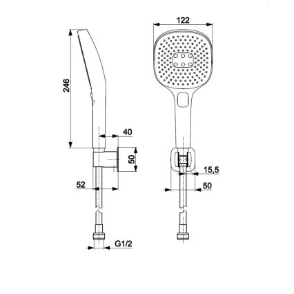KFA Armatura 841-255-31 - Комплект за душ MALAGA с четкано златно покритие