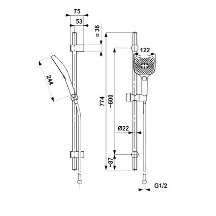 KFA Armatura 841-352-31 - Душ комплект MALAGA в четкано злато