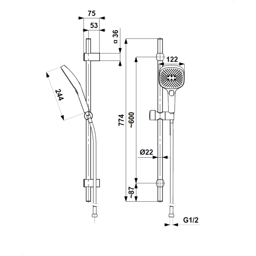 KFA Armatura 841-352-81 - Комплект за душ MALAGA черен