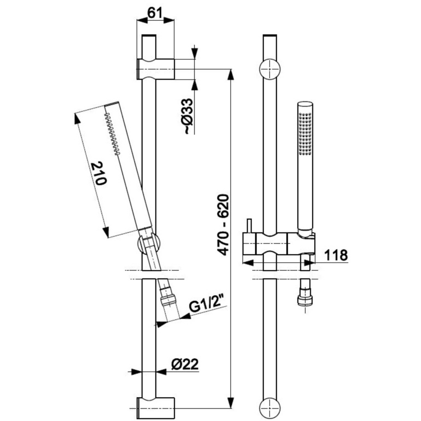 KFA Armatura 841-363-00 - Душ комплект MOZA неръждаем