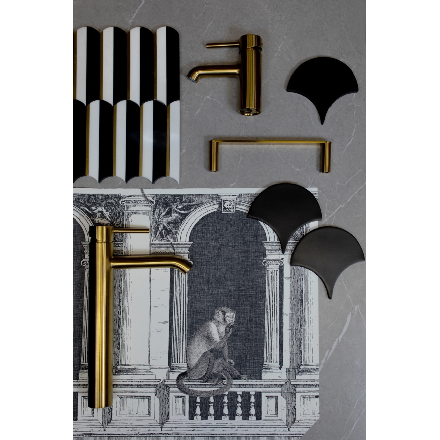 KFA Armatura 864-025-31 - Стенна закачалка за кърпи 24 cm неръждаем/шлайфан златист